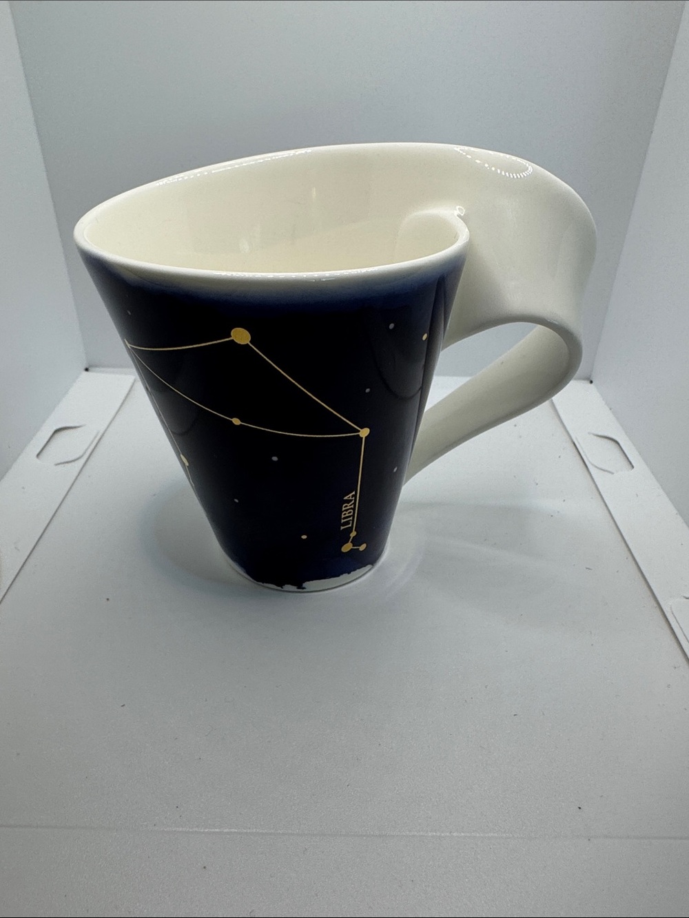 Villeroy & Boch Navy, White & Gold Libra Constellation Mug
